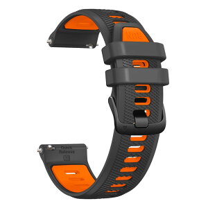 YOCAHU QuickFit 22mm �ւ��o���h for Garmin Venu 2 / Forerunner 265 / Forerunner 255 / Vivoactive 4���X�g�o���h�݊��������X�g�o���h22 mm�V���J�Q�����X�g�o���h�����Y���f�B�[�X���X�g�o���h (Charcoal Gray-Orange)