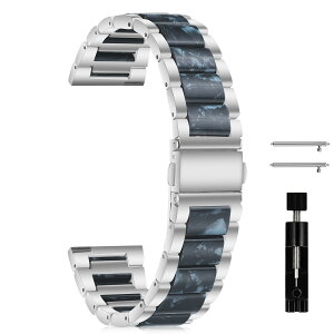 [MokaZii] 18mm �����o���h Garmin Venu 4 41mm/Venu 3S/Venu 2S/Vivoactive 4S/Vivomove 3S �Ή� ���������x���g Garmin Forerunner 265S/255S/255S Music �p �������� �ϋv�� - �V���o�[/�C���N�F