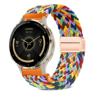 [VanHooc] 18mm �o���h Garmin Venu 4 41mm/Venu 3S/Forerunner 265S/255S/Vivoactive 4S/Vivomove 3S�Ή� �i�C���� �u���C�f�b�h �ґg �L�k�� �}�O�l�b�g �o�b�N�� �ʋC�� ��� ���C�o�b�N�� ���i�K���� �\�t�g �X�|�[