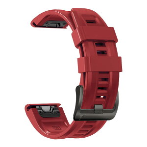 [YOCAHU] QuickFit 22 mm �o���h �����p for GARMIN(�K�[�~��) Fenix 7 Pro Solar/Approach S70 47 mm/Forerunner 965 �Ή� �X�g���b�v �V���R�� �x���g �_�炩�� �h���� �K�[�~�� �p �����o���h (red)