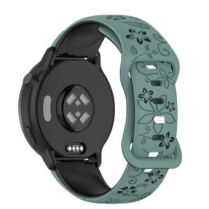 [Asvufeyy] �V���R���o���h 20mm For Garmin Vivoactive 6/5/Garmin Forerunner 165/165 Music/570 42mm/245/245 Music �Ή� �����x���g�p �\�t�g 2�F�V���R�� �K�[�~�� �o���h - �O���[��/�u���b�N