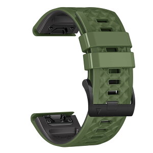 [MOQIAN] 26 MM for QuickFit �o���h �ɓK�p Garmin Fenix 8 51mm, Fenix 7X Pro Solar/Garmin Instinct 2X/Fenix 7X/Fenix 6X GPS/6X Pro/6X Sapphire GPS/5X Plus �Ή� �V���R�� �X�g���b�v �h���� �����o���h (Armygreen)