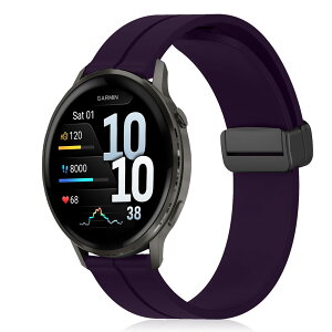 [RicYeel] 22mm ���C�t�� �V���R���o���h Garmin Venu 4 3 2 45mm/Vivoactive 4 �Ή� �����x���g �}�O�l�b�g�t�� �����ȒP �_�炩�� �X�g���b�v �ւ��x���g Garmin Forerunner 265/255/255 Music/570 47mm �p �����x���g