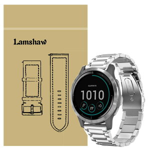 [Lamshaw] Garmin vivoactive 4 �o���h, �X�e�����X ���^�� �x���g �����o���h �Ή� GARMIN(�K�[�~��) vivoactive4 GPS�X�}�[�g�E�H�b�` (�V���o�[)
