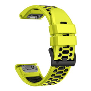 [MOQIAN] QuickFit 22 mm �o���h �����p for GARMIN(�K�[�~��) Fenix 8 AMOLED-47mm Fenix 7 Pro Solar/Approach S70 47 mm/Forerunner 965 �Ή� �X�g���b�v �V���R�� �x���g �_�炩�� �h���� �K�[�~�� �p �����o���h (Lime black)