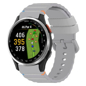 Garmin Approach S50/S44/S42/S40�p �V���R�������X�g���b�v �_�炩�����K �y�� �h�� �����X�|�[�c�ɍœK 20mm�� �ȒP���t�� �X�}�[�g�E�H�b�`�o���h (�O���[)