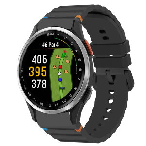 Garmin Approach S50/S44/S42/S40�p �V���R�������X�g���b�v �_�炩�����K �y�� �h�� �����X�|�[�c�ɍœK 20mm�� �ȒP���t�� �X�}�[�g�E�H�b�`�o���h (�u���b�N)