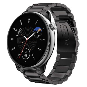 Lamsaw for GARMIN Forerunner 965 �X�}�[�g�E�H�b�` �o���h, �X�e�����X�� ���^�� �x���g �����o���h �Ή� GARMIN(�K�[�~��) Forerunner 965 / Forerunner 265 46 MM �X�}�[�g�E�H�b�` �����������t�� (�u���b�N)