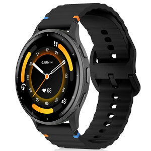 [RosMank] 22mm �V���R�� �o���hGarmin Venu 4 45mm/Venu 3 45mm/Venu 2/Vivoactive 4/Active�Ή��A Garmin Forerunner 570 47mm/Forerunner 265/255�p�\�t�g�E�F�[�u�����p�X�g���b�v ��