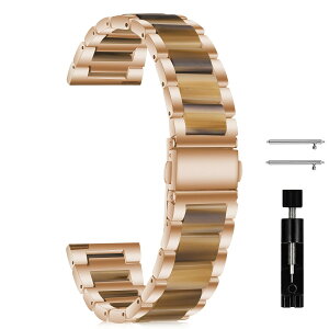 [MokaZii] 20mm �����o���h Garmin Forerunner 570(42mm)/Approach S44/S50 �Ή� Garmin Vivoactive 6/5/Forerunner 165/165 Music �p �������� ���������x���g �ϋv�� - ���[�Y�S�[���h/�n�j�[