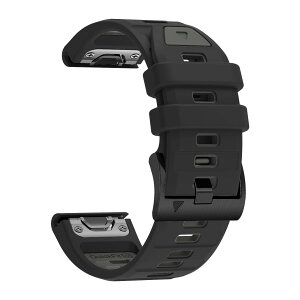 [MOQIAN] QuickFit 22 mm �o���h �����p for GARMIN(�K�[�~��) Fenix 8 AMOLED-47mm Fenix 7 Pro Solar/Approach S70 Fenix 6 pro Fenix 5 �Ή� �X�g���b�v �V���R�� �x���g �_�炩�� �h���� �K�[�~�� �p �����o���h (Black gray)