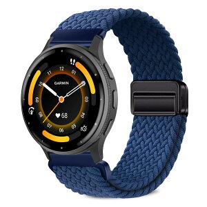 [VanHooc] 22mm �o���h Garmin Venu 4/3 45mm/Forerunner 570 47mm/Forerunner 265/255/vivoactive 4�Ή� �i�C���� �u���C�f�b�h �ґg �L�k�� �}�O�l�b�g �o�b�N�� �ʋC�� ��� ���C�o�b�N�� ���i�K���� �\�t�g �X�|�[