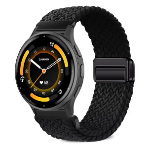 [VanHooc] 22mm �o���h Garmin Venu 4/3 45mm/Forerunner 570 47mm/Forerunner 265/255/vivoactive 4�Ή� �i�C���� �u���C�f�b�h �ґg �L�k�� �}�O�l�b�g �o�b�N�� �ʋC�� ��� ���C�o�b�N�� ���i�K���� �\�t�g �X�|�[