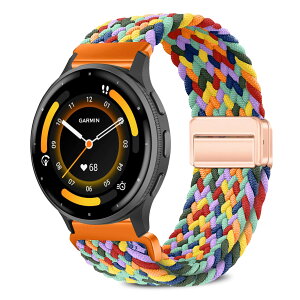[VanHooc] 22mm �o���h Garmin Venu 4/3 45mm/Forerunner 570 47mm/Forerunner 265/255/vivoactive 4�Ή� �i�C���� �u���C�f�b�h �ґg �L�k�� �}�O�l�b�g �o�b�N�� �ʋC�� ��� ���C�o�b�N�� ���i�K���� �\�t�g �X�|�[