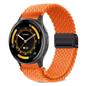 [VanHooc] 22mm �o���h Garmin Venu 4/3 45mm/Forerunner 570 47mm/Forerunner 265/255/vivoactive 4�Ή� �i�C���� �u���C�f�b�h �ґg �L�k�� �}�O�l�b�g �o�b�N�� �ʋC�� ��� ���C�o�b�N�� ���i�K���� �\�t�g �X�|�[