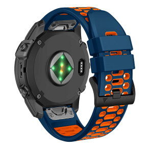 RosMank 26mm Quickfit �E�H�b�`�o���h Garmin Fenix 8 AMOLED 51mm/7X Pro/7X/6X Pro/6X/5X �Ή��AEnduro 3/Descent Mk3i/Instinct 2X/Tactix 7/Quatix 7X �p�V���R�������p�X�g���b�v, �u���[�I�����W