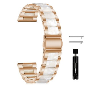 [MokaZii] 20mm �����o���h Garmin Forerunner 570(42mm)/Approach S44/S50 �Ή� Garmin Vivoactive 6/5/Forerunner 165/165 Music �p �������� ���������x���g �ϋv�� - ���[�Y�S�[���h/�s���N�t�����[