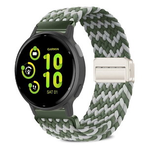 [VanHooc] 20mm �o���h Garmin Forerunner 570 42mm/Vivoactive 6/Approach S44/S50/Forerunner 165�Ή� �i�C���� �u���C�f�b�h �ґg �L�k�� �}�O�l�b�g �o�b�N�� �ʋC�� ��� ���C�o�b�N�� ���i�K���� �\�t�g �X�|�[�c
