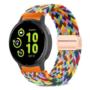 [VanHooc] 20mm �o���h Garmin Forerunner 570 42mm/Vivoactive 6/Approach S44/S50/Forerunner 165�Ή� �i�C���� �u���C�f�b�h �ґg �L�k�� �}�O�l�b�g �o�b�N�� �ʋC�� ��� ���C�o�b�N�� ���i�K���� �\�t�g �X�|�[�c