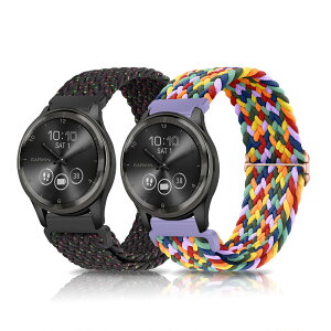 [LanQii] 20mm �o���h Garmin Vivoactive 6 / 5 / 3 /Garmin Forerunner 165 /165 Music /245/645 /vivomove Trend/Venu Sq 2/Sq 2 music/Sq Music/Venu 2 Plus/Sport �Ή� �i�C���� �o���h �҂ݍ��� �������i�K���� �_�� �h�� �Č���