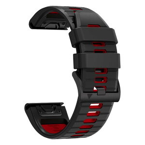 [YOCAHU] QuickFit 22mm �o���h �����p for GARMIN(�K�[�~��) Fenix 7,�Ή�Fenix 6,Fenix 6 Pro,Fenix 5,Fenix 5 Plus,Approach S60 S62,Forerunner 935 Quick Release �����\ (black-red)