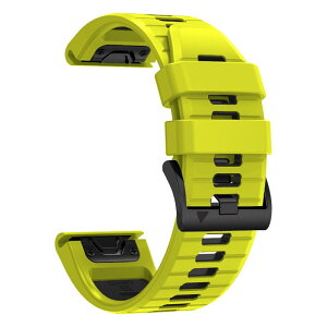[YOCAHU] QuickFit 22mm �o���h �����p for GARMIN(�K�[�~��) Fenix 7,�Ή�Fenix 6,Fenix 6 Pro,Fenix 5,Fenix 5 Plus,Approach S60 S62,Forerunner 935 Quick Release �����\ (Lime-black)