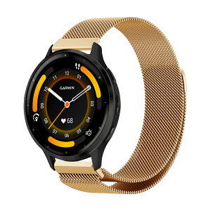�o���h 22mm For Garmin Venu 3/2/Vivoactive 4/Forerunner 265/Redmi Watch 5 Lite/Active/Xiaomi Watch S3 �Ή� �����o���h �X�e�����X�� �}�O�l�b�g �x���g ������� �i���[�Y�S�[���h�j