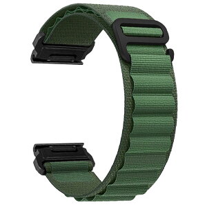 [YOCAHU] Quick Fit 26 mm �o���h �����p for GARMIN(�K�[�~��) Tactix 7 Pro Fenix 7 x 5 x+6 x Pro Watch�CSport Loop/Alpine Loop 26 mm�i�C�������X�g�o���h��Fenix 33 HRMK 2 Delta Enduro 12 �ɓK���Ă���(Army green)