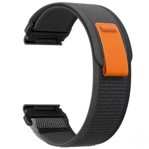[YOCAHU] Quick Fit 26 mm �o���h �����p for GARMIN(�K�[�~��) Tactix 7 Pro Fenix 7 x 5 x+6 x Pro Watch�CSport Loop/Alpine Loop 26 mm�i�C�������X�g�o���h��Fenix 33 HRMK 2 Delta Enduro 12 �ɓK���Ă��� (Black grey)