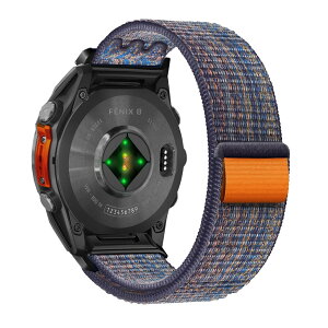 RosMank 26mm Quickfit �i�C�����o���h Garmin Fenix 8 AMOLED 51mm/7X Pro/7X/6X Pro/6X �Ή� �X�|�[�c���[�v�����X�g���b�v Enduro 3/Descent Mk3i/Instinct 2X/Tactix 7/Quatix 7X (�u���[�I�����W)