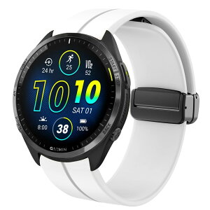 [Lamshaw] for Garmin Forerunner 965 �o���h, �X�|�[�c �V���R�� ���C�N���X �����o���h �������߃o���h �����x���g�X�g���b�v �Ή� Garmin Forerunner 965 / Forerunner 265 46 MM �X�}�[�g�E�H�b�` (�z���C�g)