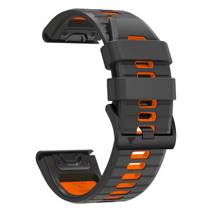 [YOCAHU] QuickFit 22mm �o���h �����p for GARMIN(�K�[�~��) Fenix 7,�Ή�Fenix 6,Fenix 6 Pro,Fenix 5,Fenix 5 Plus,Approach S60 S62,Forerunner 935 Quick Release �����\ (Charcoal Gray-orange)