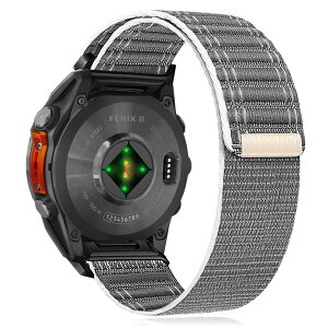 RosMank 26mm Quickfit �i�C���� �o���h Garmin Fenix 8 AMOLED 51mm/7X Pro/7X/6X Pro/6X �Ή��A�g�^�����p�X�g���b�v Enduro 3/Descent Mk3i/Instinct 2X/Tactix 7/Quatix 7X (�O���[)