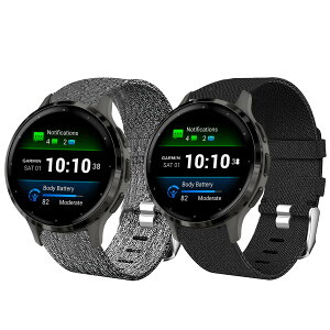 [Lamshaw] for Garmin Venu 3S �X�}�[�g�E�H�b�`, �i�C���� �����o���h �_�炩 �x���g Garmin Venu 3S 41mm /Garmin Venu 2S / Forerunner 265S / Forerunner 255S / Vivomove 3S�X�}�[�g�E�H�b�`�ɑΉ� (�u���b�N�{�O���[)