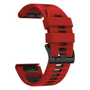 YOCAHU QuickFit 26 mm �ւ��o���h for Fenix 7X 6X Pro 5X Plus GARMIN Enduro 2/Descent MK2i /MK3i 51 mm/Tactix 7Pro/Epix Pro 51 mm �\�t�g�V���R���e�[�v (red-black)