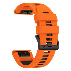 YOCAHU QuickFit 26 mm �ւ��o���h for Fenix 7X 6X Pro 5X Plus GARMIN Enduro 2/Descent MK2i /MK3i 51 mm/Tactix 7Pro/Epix Pro 51 mm �\�t�g�V���R���e�[�v (Orange-black)
