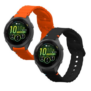 kwmobile 2x �����o���h Garmin Venu 3S / Venu 2S / vivoactive 4S / Forerunner 265S 255S�Ή� �x���g - �V���R���o���h �\�t�g TPU �ϋv�� ���F/�I�����W