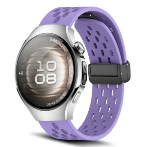 [RoSoki] 18mm �o���h Huawei Watch GT 6/GT 5/GT 4 41mm / Huawei Watch 5 42mm /GT 5 Pro 42mm / Garmin Venu 4/Venu 3S 41mm / Forerunner 265S �Ή� �V���R���� �}�O�l�b�g�t�� �X�|�[�c�o���h �ւ��X�g���b�v �����x���g �_�炩