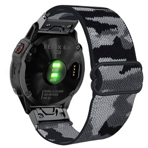 QuickFit 26mm ���� �J���t���[�W���x���g�K�[�~���t�F�j�b�N�X Garmin Fenix 7X/ Fenix 5X/Fenix 6X / Enduro 2/ epix Pro 51mm�p �G���X�e�B�b�N�i�C�������E�H�b�`�o���h �X�|�[�c�ɓK�ȏ_�炩���ʋC���̍���