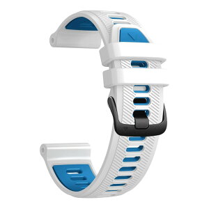 YOCAHU QuickFit 22 mm �ւ��o���h for Garmin Forerunner 965 955, 945, 935 �Ȃ񂵂V���J�Q��Fenix 7�AFenix 6 GPS�AFenix 5 Plus�X�}�[�g�E�H�b�`�̌����\�o���h (white-blue)