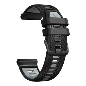 [YOCAHU] QuickFit 22 mm �o���h �����p for GARMIN(�K�[�~��) Forerunner 965 955, 945, 935 �Ȃ񂵂V���J�Q��Fenix 7�AFenix 6 GPS�AFenix 5 Plus�X�}�[�g�E�H�b�`�̌����\�o���h (black-gray)