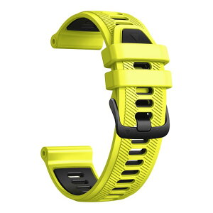 YOCAHU QuickFit 22 mm �ւ��o���h for Garmin Forerunner 965 955, 945, 935 �Ȃ񂵂V���J�Q��Fenix 7�AFenix 6 GPS�AFenix 5 Plus�X�}�[�g�E�H�b�`�̌����\�o���h (Lime-black)