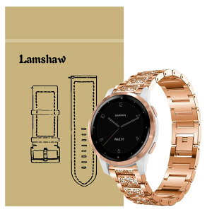 [Lamshaw] �o���h �Ή� Garmin vivoactive 4S, �X�e�����X ���^�� �x���g �����o���h �Ή� �K�[�~�� vivoactive4S GPS�X�}�[�g�E�H�b�` (�_�C��-���[�Y�S�[���h)