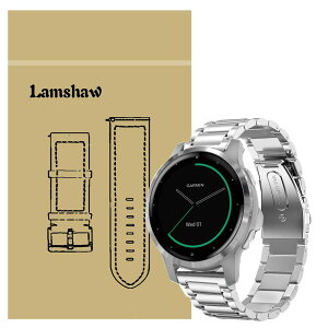 [Lamshaw] �o���h �Ή� Garmin vivoactive 4S, �X�e�����X ���^�� �x���g �����o���h �Ή� �K�[�~�� vivoactive4S GPS�X�}�[�g�E�H�b�` (�V���o�[)