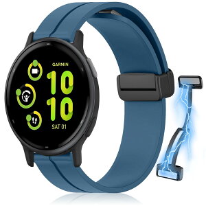 [RicYeel] 20mm ���C�t�� �V���R���o���h Garmin Vivoactive 6/5/3/3 Music/Forerunner 165/165 Music �Ή� �����x���g �}�O�l�b�g�t�� �����ȒP �X�|�[�c�o���h �X�g���b�v �����x���g Garmin Venu Sq/Sq 2 Music/Venu 2 Plu