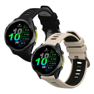 kwmobile 2x �����o���h Garmin Forerunner 970 / Forerunner 570 47mm / Venu 3�Ή� �x���g - �V���R���o���h �\�t�g TPU �ϋv�� �x�[�W��/���F