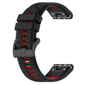 for GARMIN(�K�[�~��) Fenix8 51mm/7X Pro �o���h �x���g �����o���h �V���R�� Instinct 2X/3 50mm/Epix Pro 51mm/Fenix 7X/6X/Enduro3/2�Ȃǂ��Ή� �ւ��x���g �݊��i �X�g���b�v �A�N�Z�T���[ (�u���b�N+���b�h)
