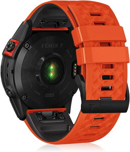 YOCAHU 22mm �ėp �Ή� Garmin Fenix 8 47mm/epix Pro 47mm/Fenix 5/6/7/5 Plus/6 Pro/Forerunner 955/945/935/Approach S60/S62/Instinct/Instinct 2 �o���h �N�C�b�N�t�B�b�g �V���R�[���� �����p �����H��t�� (orange)