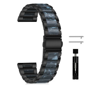 [MokaZii] 22mm �����o���h Garmin Venu 4 45mm/Forerunner 570(47mm)/265/255/255 Music�Ή� �������� ���������x���g �ϋv�� Garmin vivoactive 4/Venu 3(45mm)/Venu 2 �p - �u���b�N/�C���N�F