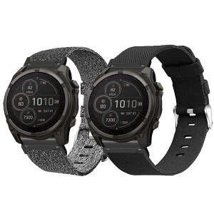 Lamshaw for Garmin Fenix 8 �X�}�[�g�E�H�b�`�����o���h, �i�C���� �����o���h �_�炩 �x���g �Ή� Fenix 8 43mm, 47mm, 51mm�X�}�[�g�E�H�b�`�p (26mm, �u���b�N�{�O���[)